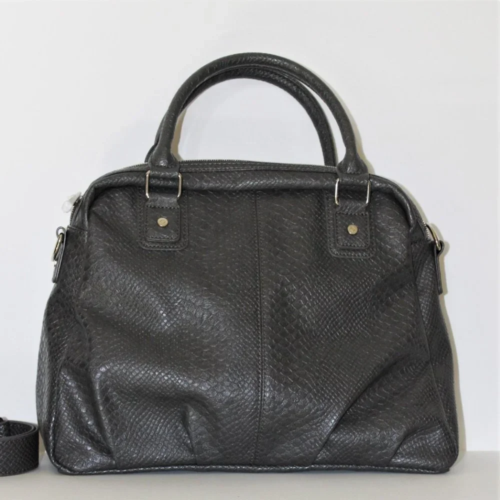 Jewel by Thirty-One NWOT Gray Reptile Embossed PU Satchel - Picture 2 of 10